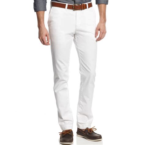 white chino pants for men.